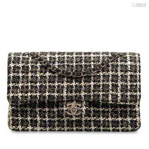 Chanel Black Tweed Medium Classic `Double Flap Bag