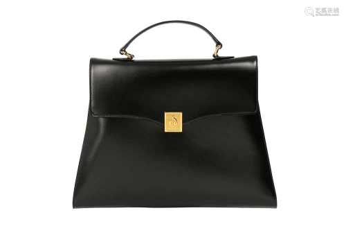 Lanvin Black Trapeze Top Handle Bag