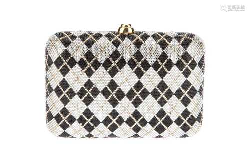 Judith Leiber Black Harlequin Minaudiere Clutch