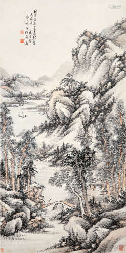 1840～1959 虚云法师  仿古山水 设色纸本 镜片