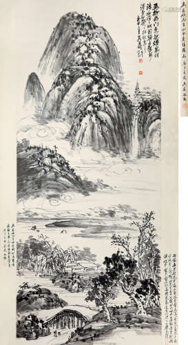 1844～1927 吴昌硕 庚申（1920）年作 万壑柳烟 水墨纸本 立轴