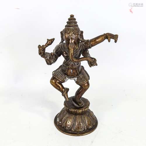 Indian bronze figure of Ganesh, height 21cm