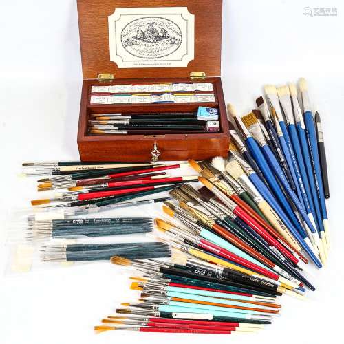Artist's equipment, including modern Rowney watercolour set,...