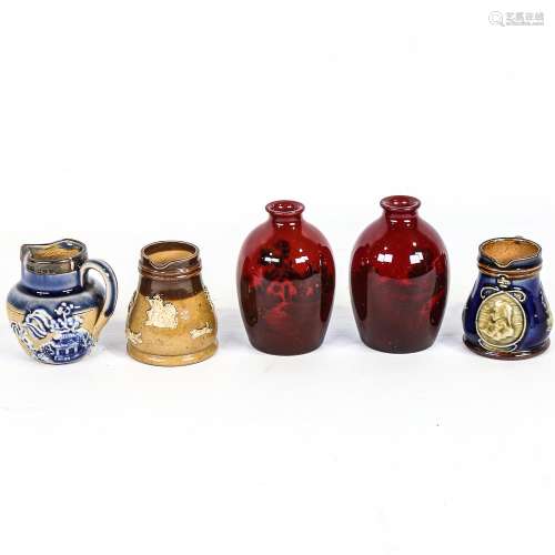 A group of Royal Doulton miniature items, including a pair o...