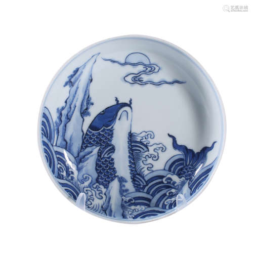 Qing Dynasty Kangxi blue and white plate