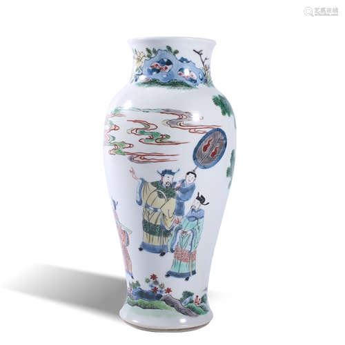 Qing Dynasty famille rose character story pattern bottle