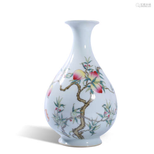 Qing Dynasty Qianlong pink peach pattern spring vase