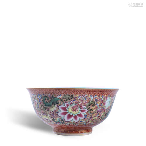 Qing Dynasty Qianlong pastel flower bowl