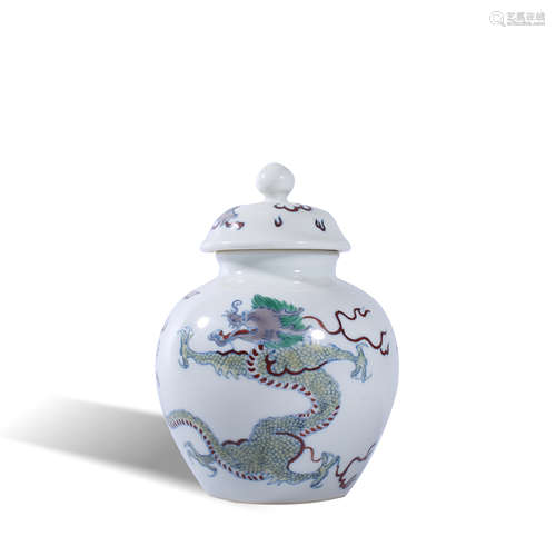 Qing Dynasty Kangxi powder color dragon tea pot