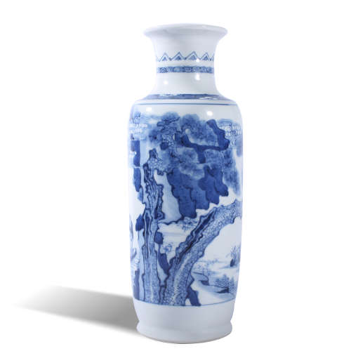 Qing Dynasty blue and white mallet bottle