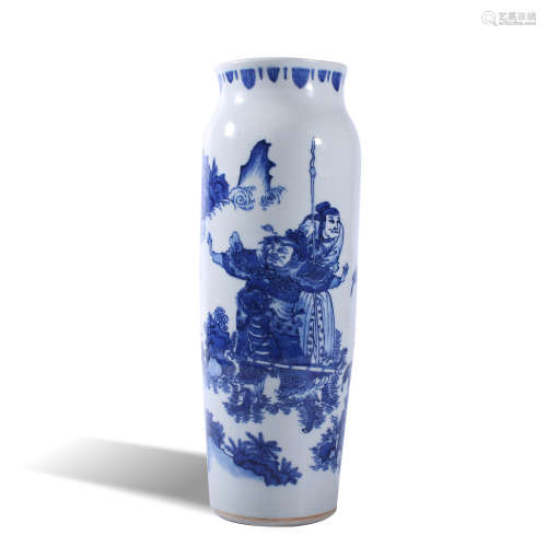 Qing Dynasty blue and white figure story pattern stick hamme...