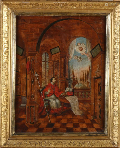 Rare 16th century Italian architectural marquetry