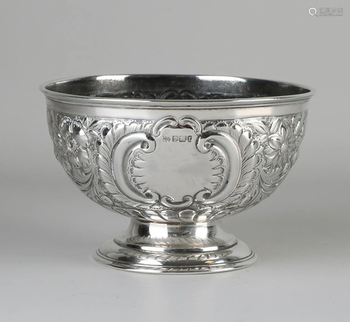 Silver cream bowl, 925/00, round model placed on a