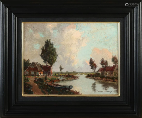 GJ Delfgaauw. 1882 - 1947. Dutch river view with