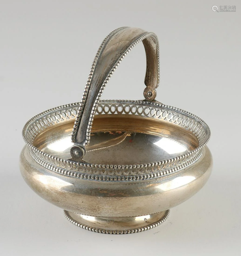 Silver bowl, 833/000, round spherical model, placed on