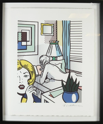 Roy Lichtenstein. Possible emphasis, with watermark.