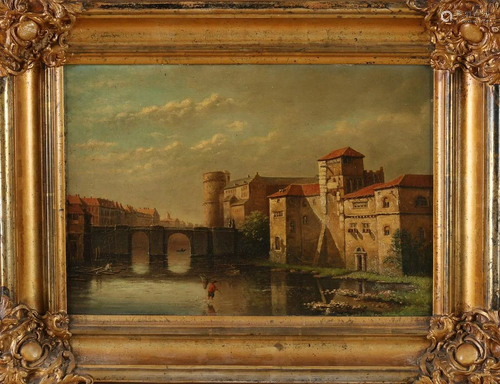 Maaren or Maartens? 1818. Cityscape with moat and