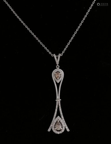 White gold necklace with pendant, 750/000, with