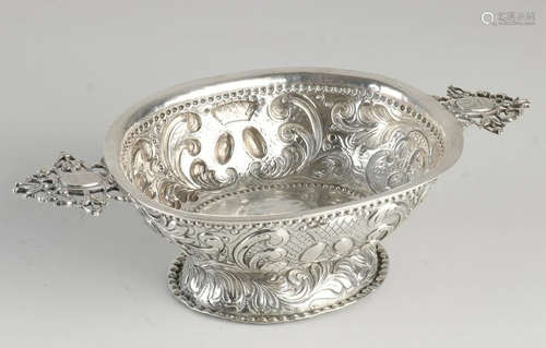 Silver brandy bowl, 934/000, decorated with gears and