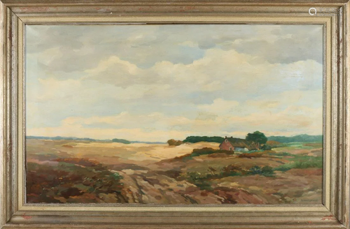 H. Weewise. 1875 - 1964. Farm in the dunes. Oil on