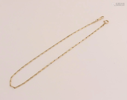 Yellow gold watch chain, 585/000, made of flat links