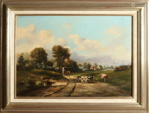 Julius van de Sande Bakhuyzen. Dutch landscape with