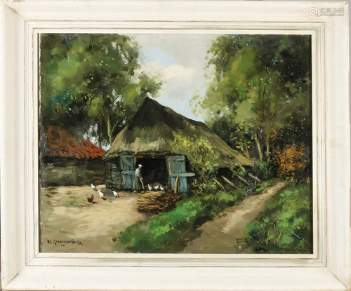 HC Kranenburg. 1871 - 1948. Sod hut with farmer's wife