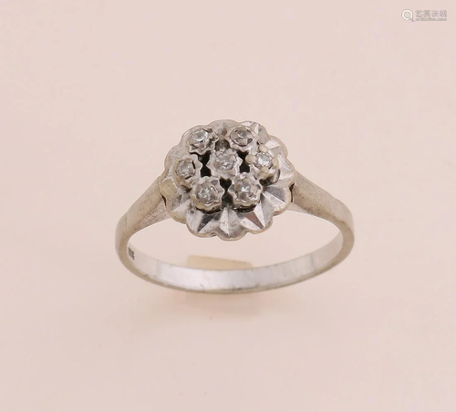 White gold ring, 585/000, with diamond. White gold ring