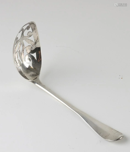 Antique 18th century silver egg or wet fruit spoon with