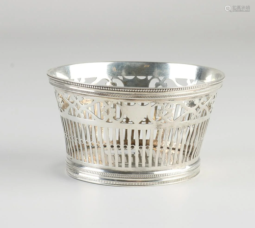 Silver knot basket, 833/000, round model, decorated