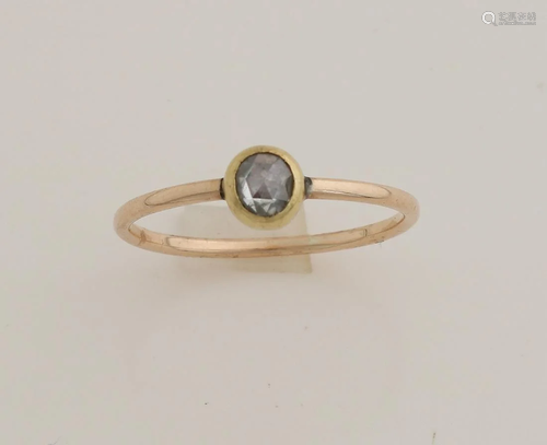 Yellow gold ring, 585/000, with diamond. Ring with a