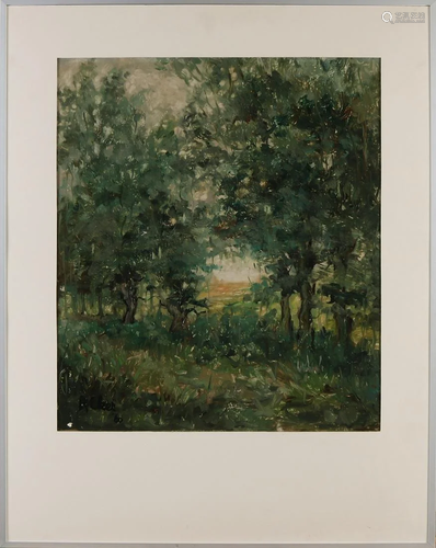 Ruurd Elzer, 1960. 1915 - 1995. Forest view. Oil on