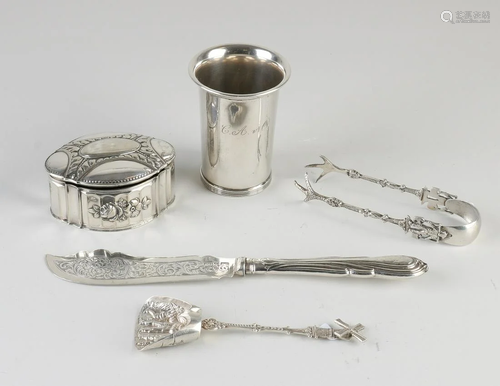 Lot of various silver with silver children's cup with