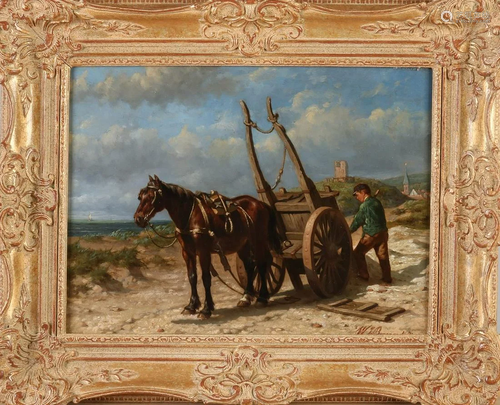 W. J. Bogard. 1842 - 1888. Dune view with horse cart