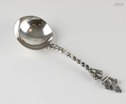 Antique 835/000 silver occasion spoon with braided