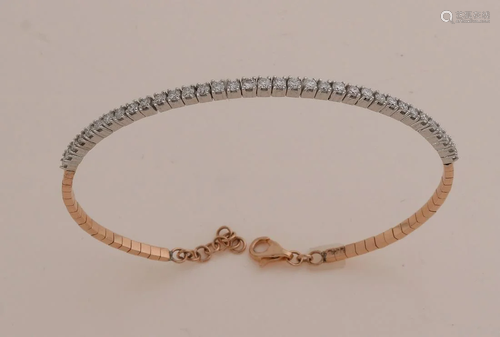 Rose gold bracelet, 750/000, with diamond. Rose gold