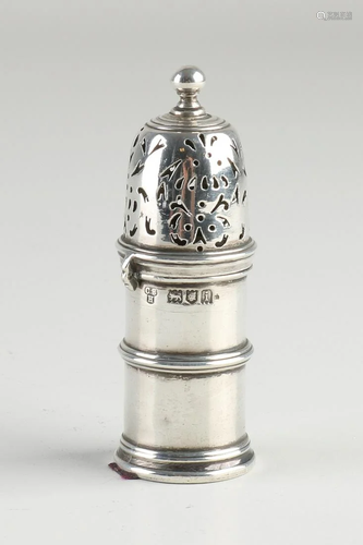 Silver spreader, 925/000, cylindrical model with a sawn