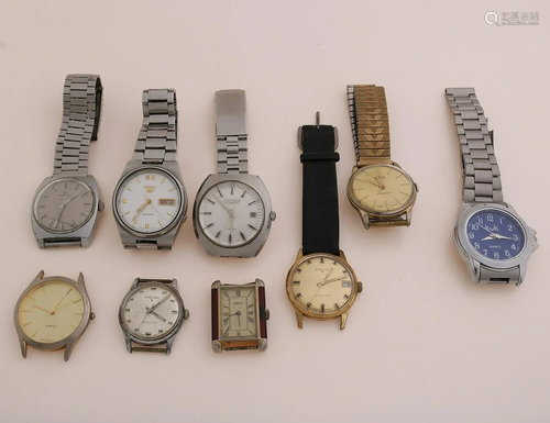 Lot of watches, 9x, with a Seiko automatic, Citizen