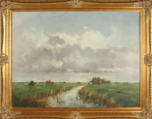 Jan van Rijsewijk. 1928 - 1987. Dutch landscape with