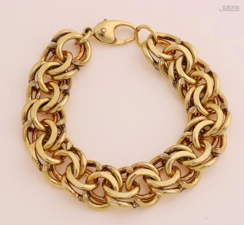 Wide double bracelet with a bisque link, fitted with a