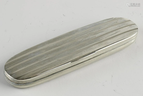 Glasses case, Berlin silver, oval model decorated with