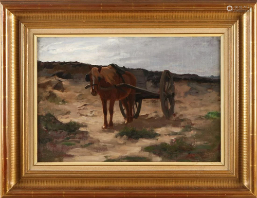 Attributed to HJ van der Weele. 1852 - 1930. Horse cart