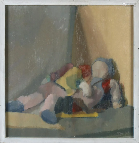 Sarika Goth. 1900 - 1991. Still life with dolls. Oil on