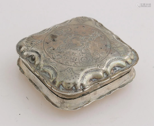 Silver peppermint box, 833/000, square contoured model