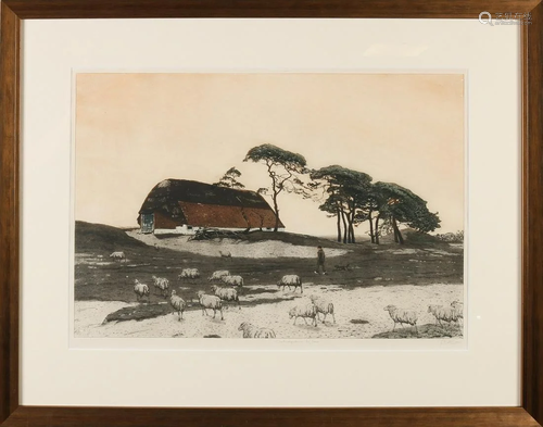 Tjeerd Bottema. 1884 - 1978. Sheepfold near Ede.