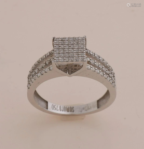 White gold ring, 750/000, with diamond. Ring with a