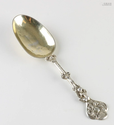 Antique gold-plated silver occasion spoon with