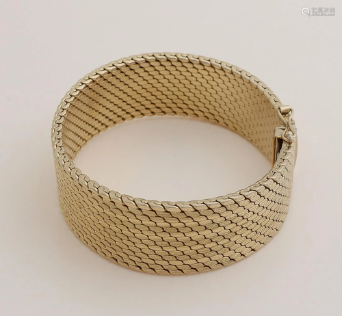 Wide double bracelet, with 18 kt gold plating, braided,