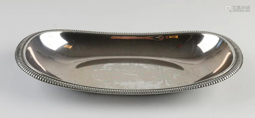 Silver bowl, 835/000, marked Wilkens, oval boat-shaped