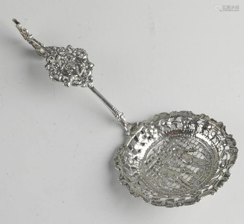 Silver sugar caster, 833/000, with a sawn round bowl